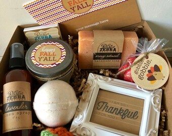 Fall Gift Box, Thanksgiving Gift Box, Thanksgiving Baskets, Send A Gift, Thanksgiving Care Package, Spa Gift Set For Women,Personalized Gift