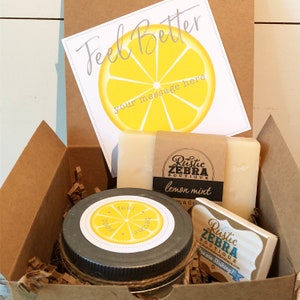 Feel Better Gift Box, Lemon Gift Box, Small Gift Box, Feel Better Soon Gift, Get Well Gifts, Care Package For Her, Sympathy Gift Box, Spa