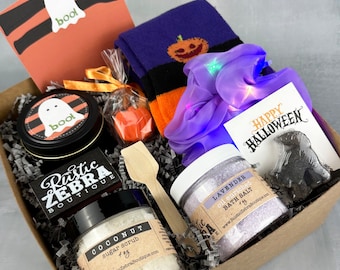 Cesta de fantasmas, caja de noche de cine para adultos, cesta espeluznante de Halloween para ella, paquete de regalo gótico, caja de regalo de bruja, regalos de Halloween, caja de regalo gótica