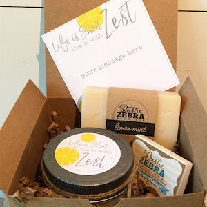 Lemon Theme Gift Box, Summer Style Gift For Her, Teacher Appreciation Gift, Back To School Gift, Small Spa Gift Box, Lemon Care Package