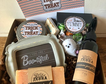 Halloween Gift Box For Her, Boo Basket, Halloween Care Package, Halloween Teacher Gift, Spooky Basket, Halloween Gift Set,Trick Or Treat Box