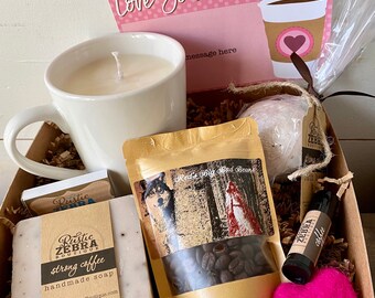 Valentines Coffee Gift Box, Valentines Basket For Girlfriend, Romantic Gift Box For Wife, Love You A Latte Anniversary Gift Box,Care Package