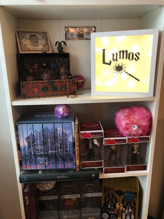 Harry Potter Inspired Lumos Light Up Shadow Box Decoration Light Box Harry Potter Wand Harry Potter Decor Harry Potter Gifts