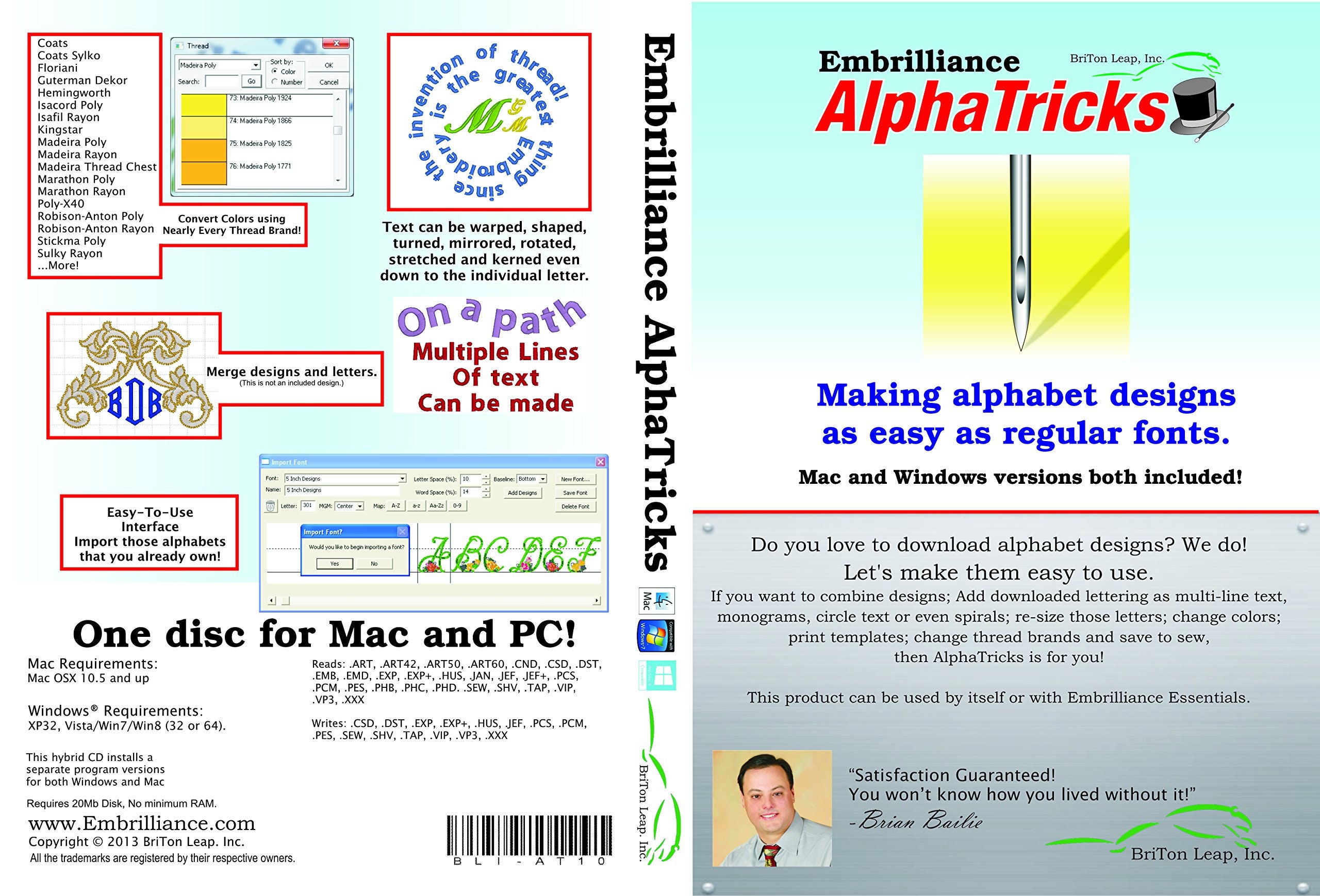 EMBRILLIANCE Alphatricks Embroidery Software for Mac & PC / Embrilliance  Software / Alphabet Software -  Israel