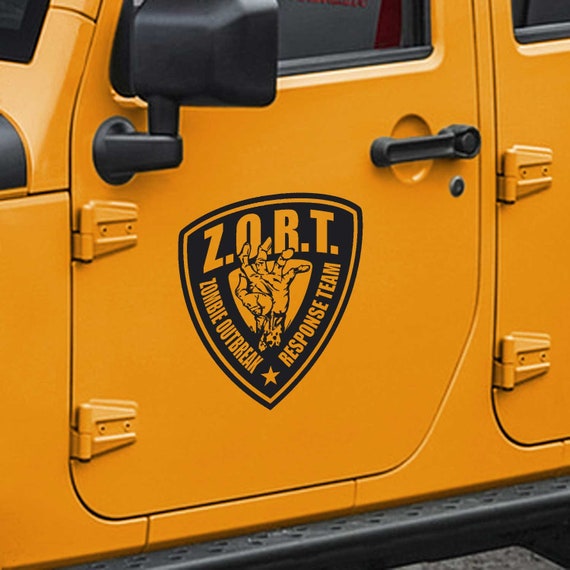 Custom vinyl sticker Jeep Cherokee XJ decal Zombie Outbreak Response Unit