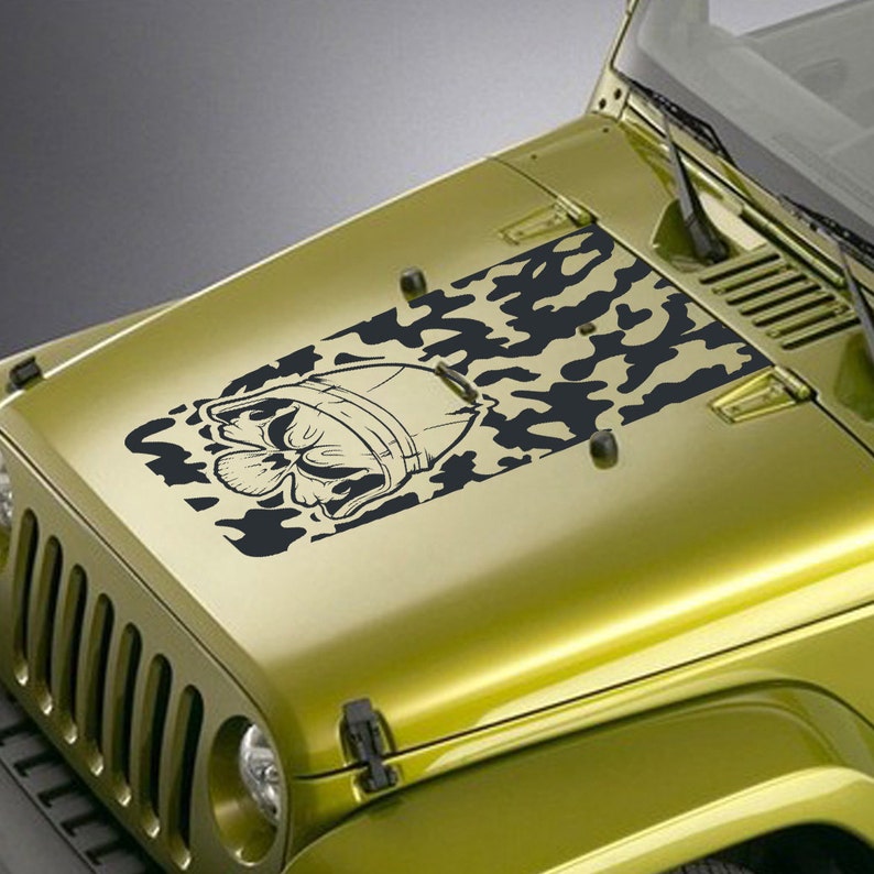 Blackout Hood Decal for Jeep Wrangler Tj Lj Jk Jku Camo Etsy