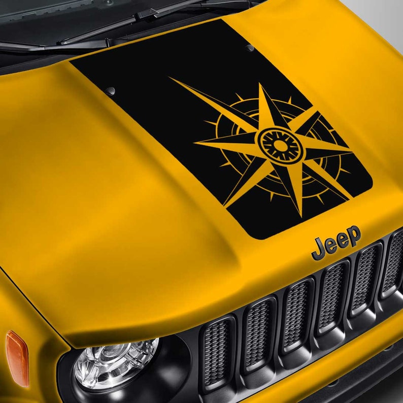 Hood Decal For Jeep Renegade Compass Blackout Hood Sticker Etsy