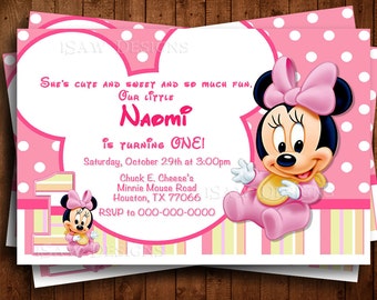 Baby Minnie Invites Etsy