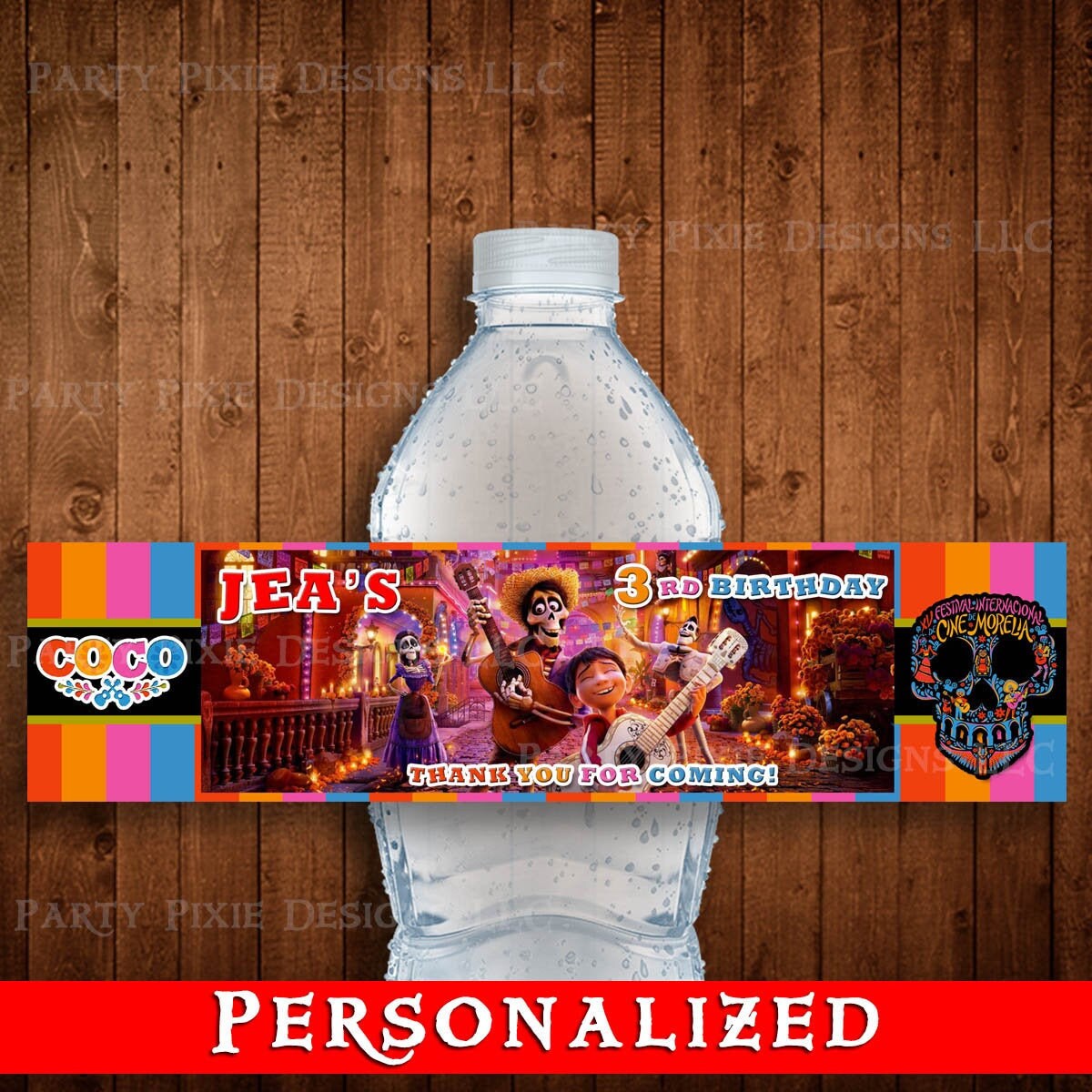 DISNEY Coco Movie Digital Personalized Water Bottle Labels Etsy