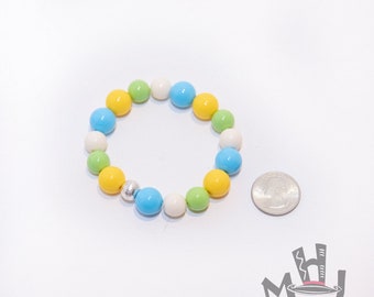 Spring Colors Bracelet, Multi Colored Elastic Bracelet, Springtime Colors Elastic Bracelet