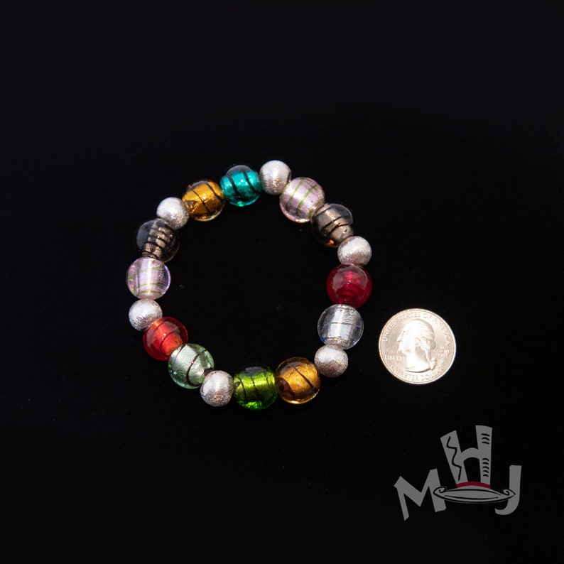 Multi Colored Bead Bracelet, Murano Style Beaded Bracelet, Multi Colored Murano Style Bead Bracelet image 4