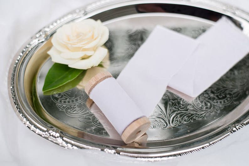 2 inch Pale Lavender Ribbon on wood spool Hand Spun Unfinished Raw Edge Ribbon Bouquet Stationery Invitation Suite