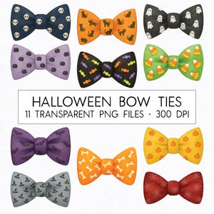 Pacchetto Clipart di papillon di Halloween / Acquerello / PNG di alta qualità / Uso commerciale / Clipart per bambini