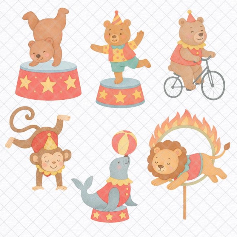 Circus Clipart Bundle / Watercolor / High Quality PNG / Commercial Use ...