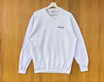 Vintage Kensho Abe Sports Sweatshirt Embroidered Spellout Vneck Jumper Pullover Sweater