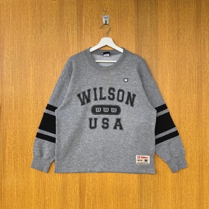 Vintage Wilson USA Sweatshirt Spellout Big Logo Crewneck Jumper Pullover Sweater