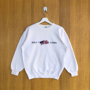 Vintage Polo Club For Ladies Sweatshirt Embroidery Spellout Big Logo Jumper Pullover Sweater