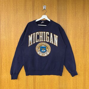 Vintage The University Of Michigan Sweatshirt Big Logo Spellout Crewneck Jumper Pullover Sweater