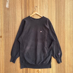 Vintage Champion Reverse Weave Sweatshirt Embroidery Small Logo Spellout Jumper Pullover