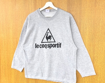 Vintage Rare Le Coq Sportif Sweatshirt Full Printed Le Coq Sportif