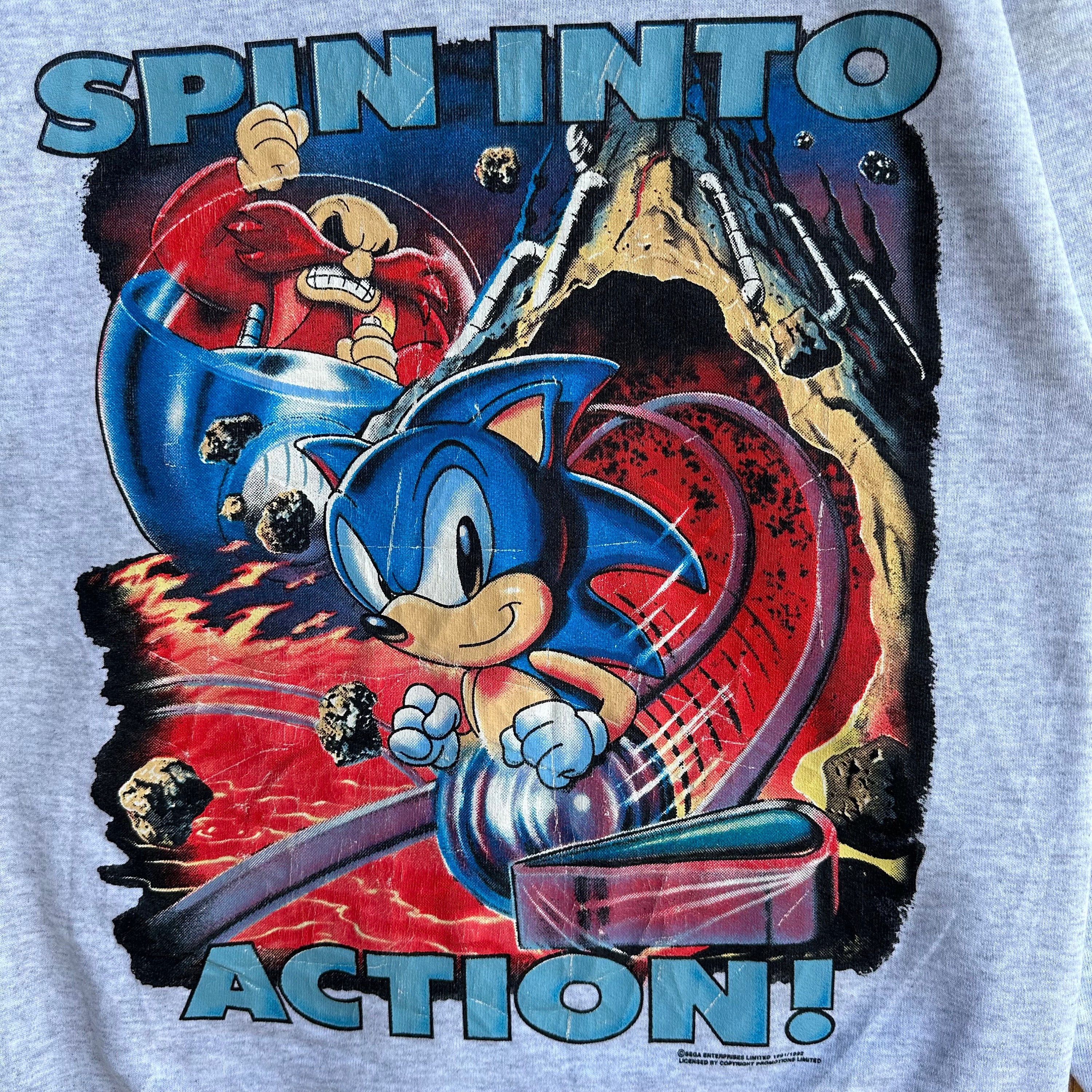 Vintage 90s Sonic the Hedgehog Sweatshirt Sega Men's Medium Vintage 90s Sonic the Hedgehog Sweatshirt Sega Men's Medium