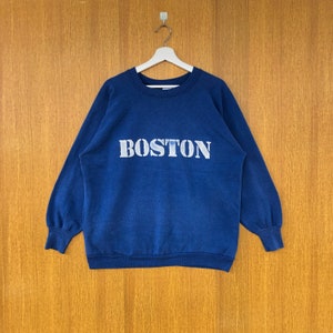 Felpa vintage Boston City In Massachusetts Spellout United States Girocollo Maglione Pullover