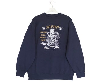 Rare Japan Sweatshirt Printed Spellout Crewneck Jumper Pullover Sweater