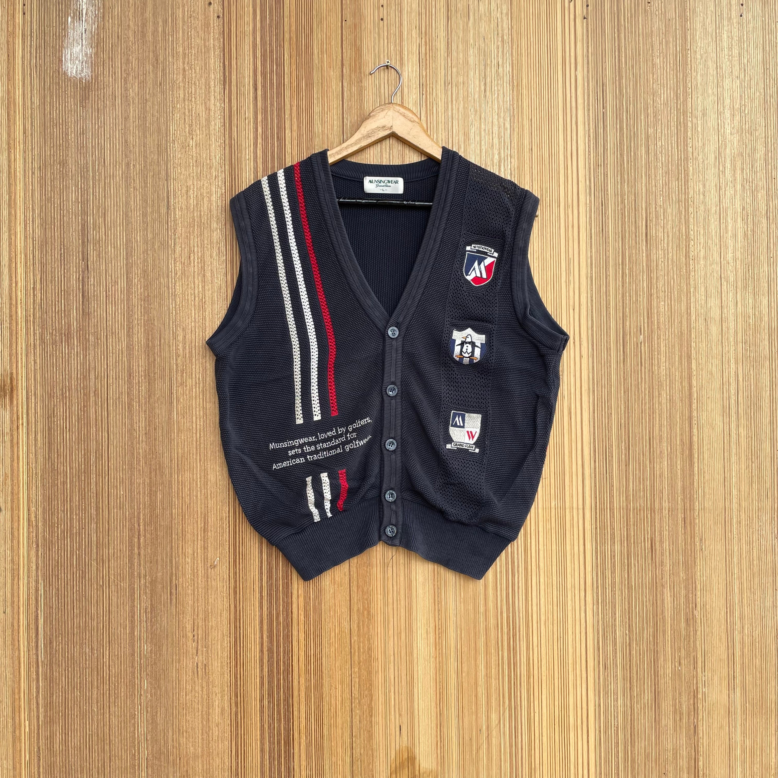 Vintage Munsingwear Grand Slam Vest Embroidery Sweatshirt Jumper