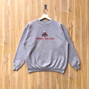 Vintage Ohio State Buckeyes Sweatshirt Ohio Crewneck University Ohio State Sweater Pullover Sportswear Ohio State Print Logo Grey