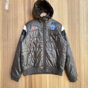 Vintage Fashion Puffer Jacket Hoodie Full Zip Style