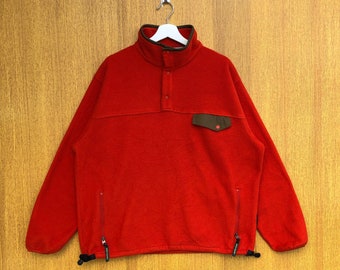 Vintage Polartec Fleece Sweatshirt Half Button Pullover Sweatshirt Crewneck Sweater Jumper