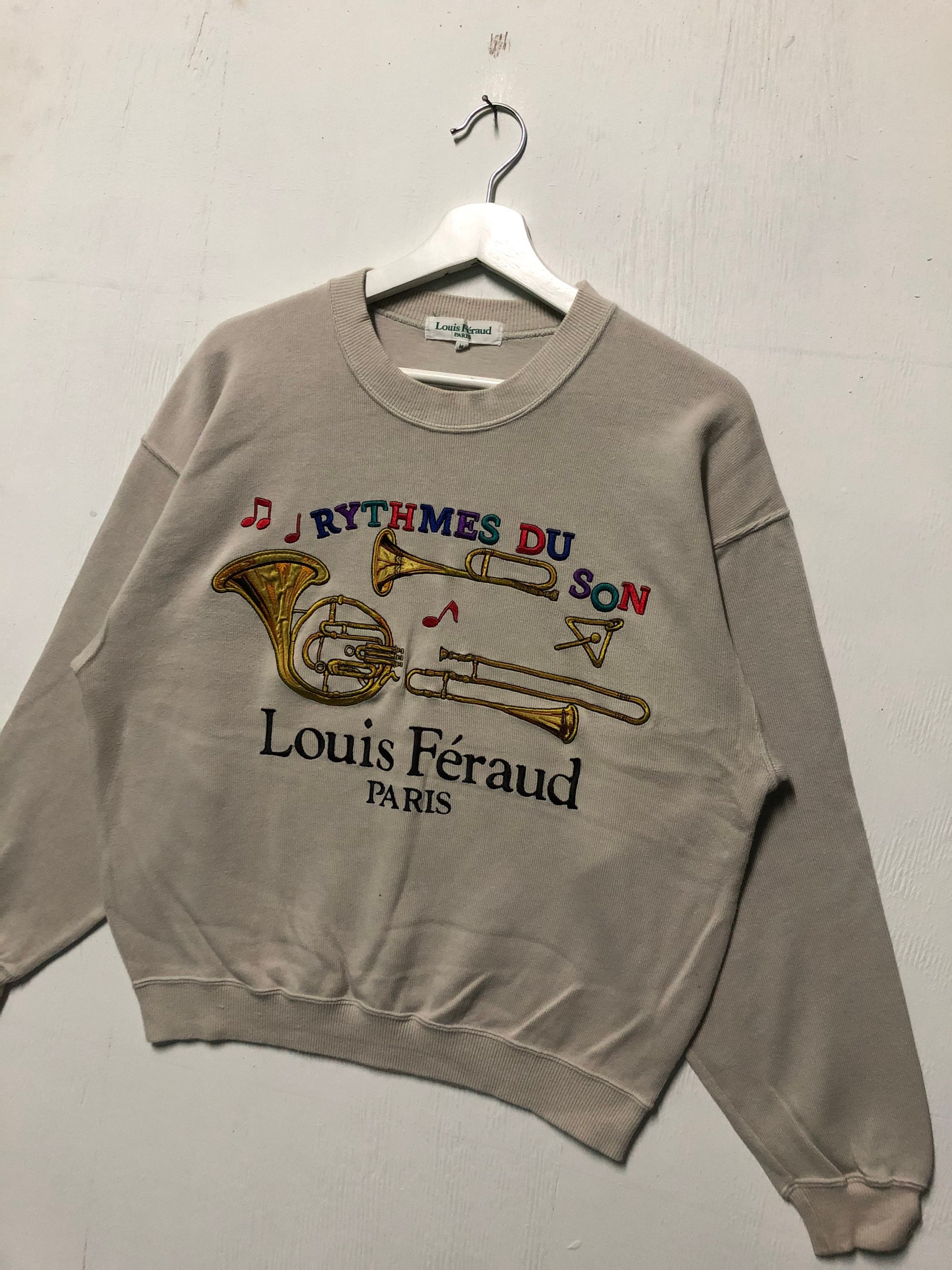 Vintage Louis Feraud Paris Sweatshirt Embroidery Big Logo 