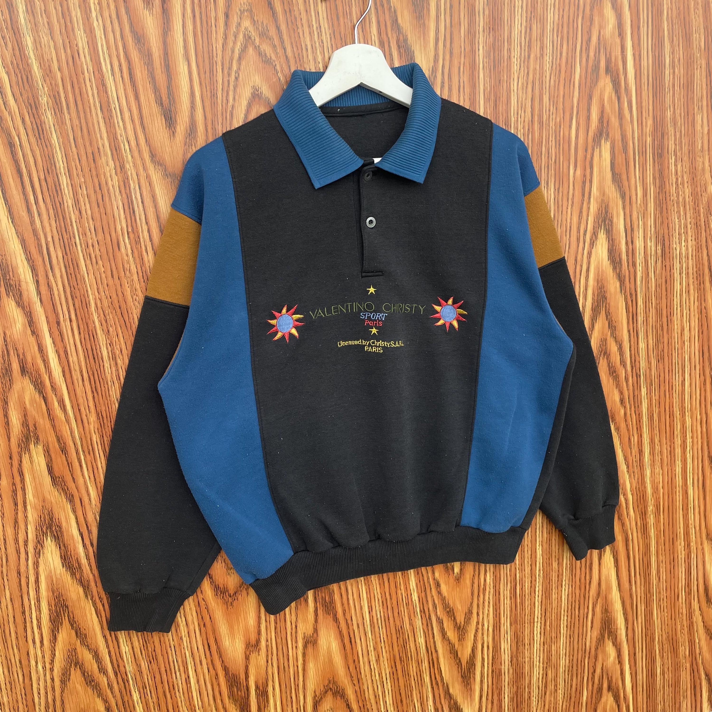 コレール　VALENTINO CHRISTY チューリップ柄　ビンテージ Vintage Valentino Christy Sport Paris Color Block Long Sleeve Polo