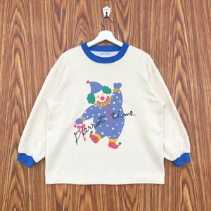 Vintage Clown Shirt Pullover Retro Sleeve Clown Sweatshirt