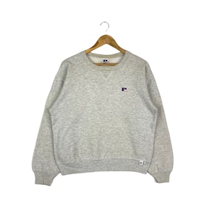 Vintage Russell Athletic Plain Sweatshirt Embroidery Small Logo Crewneck Jumper Pullover