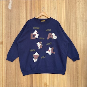 Vintage Apple Bear Sweatshirt All Over Print Crewneck Jumper Pullover Sweater