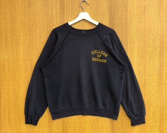 ヴィンテージ カレッジ・オブ・デュページ スウェットシャツ スペルアウト クルーネック ジャンパー プルオーバー セーター