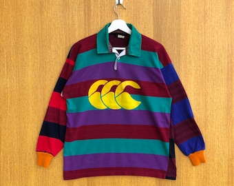 Vintage Canterbury Multicolour Rugby New Zealand Rare Rugby Shirt