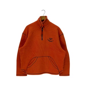 Vintage United Colors Of Benetton fleece borduursel trui trui trui met halve rits en borduursels