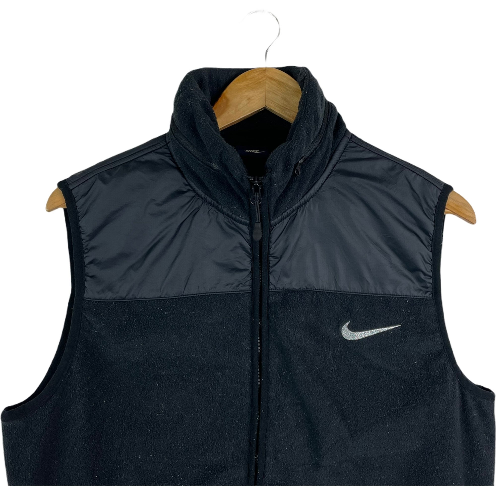 Vintage Nike Fleece Vest Full Zipper Embroidery Small Logo Sweater