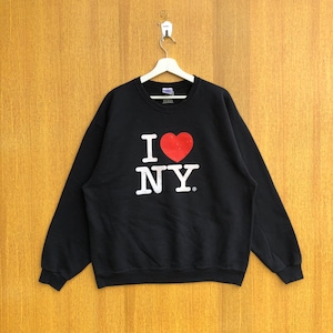 Vintage I Love New York Sweatshirt Big Logo Pullover Jumper Sweater