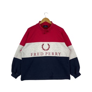 Vintage Fred Perry Sweatshirt Embroidery Big Logo Spellout Jumper Pullover