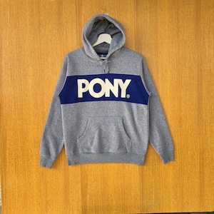 Vintage Pony Hoodie Big Logo Sweatshirt Jumper Pullover Sweater
