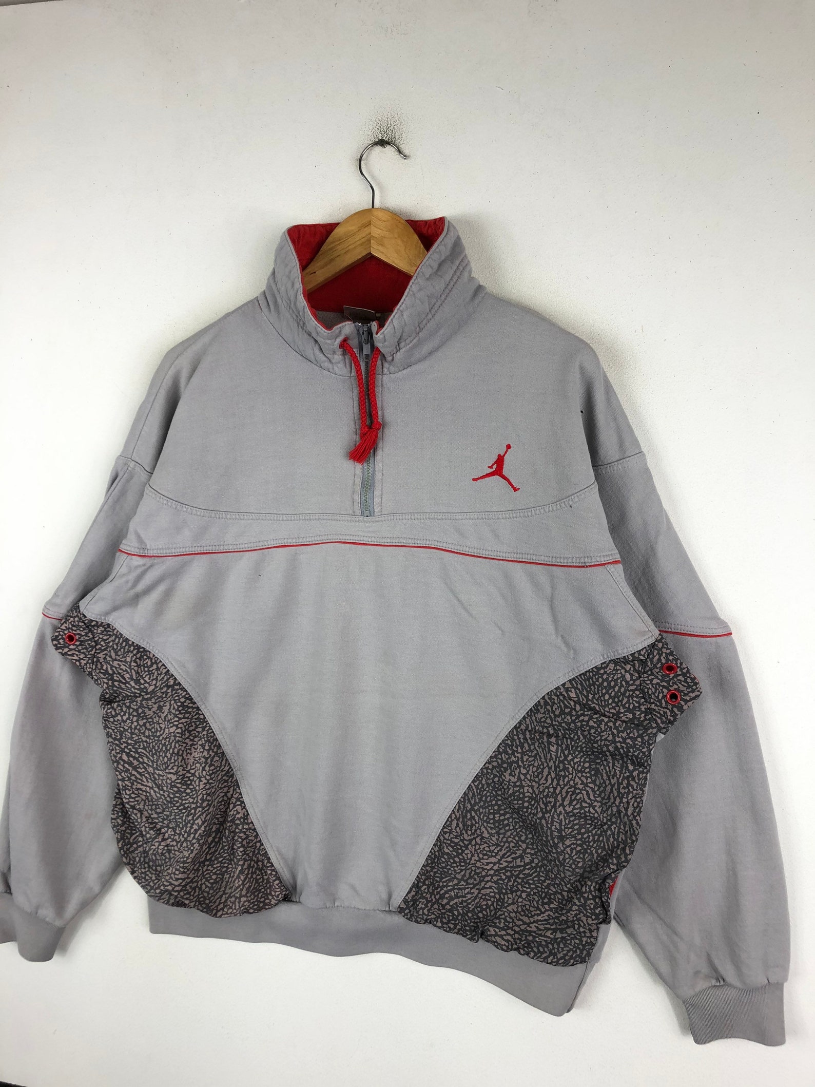 Vintage Nike Air jordan sudadera media cremallera Crewneck Etsy