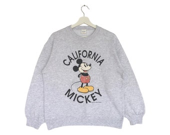 Sudadera vintage de cuello redondo con estampado integral de Mickey Mouse de California