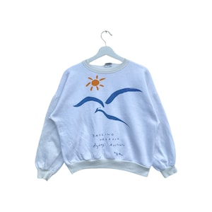 Vintage 90s Ken Done Australia Sweatshirt All Over Print Spellout Crewneck Jumper Pullover