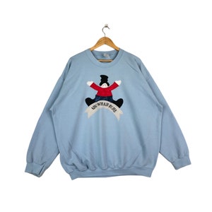 Vintage Snowman Sweatshirt Embroidery Big Logo Crewneck Jumper Pullover