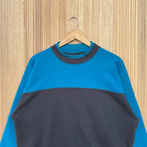 Buy Vintage Hanes Signature Plain Sweatshirt Two Tone Crewneck