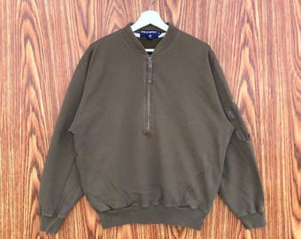 Vintage Polo Sport by Ralph Lauren men's quarter-zip pullover sweatshirt in green