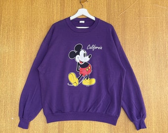 Vintage Famous Cartoon Mickey Mouse Sweatshirt California Big Logo Crewneck Jumper Pullover Sweater